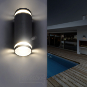 Solight LED venkovní nástěnné osvětlení Potenza, 2x GU10, černá Náhled