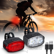 Solight set nabíjecích cyklo svítilen, 160lm přední, zadní červená, Li-Ion, USB gallery main image