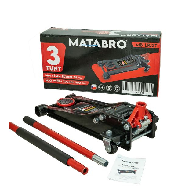 Levně Nízkoprofilový hydraulický zvedák (hever) s pojezdem,Matabro MB-LPJ3T MB-LPJ3T