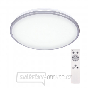 Solight LED stropní světlo Silver, kulaté, 24W, 1800lm, stmívatelné, dálkové ovládání, 38cm