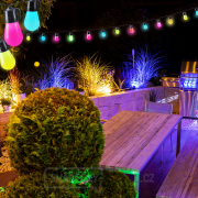 Solight LED smart venkovní řetěz s RGB žárovkami, bluetooth, 15 žárovek, 14m+6m, 10W náhled