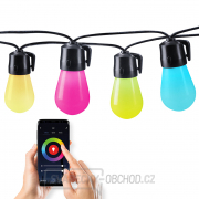 Solight LED smart venkovní řetěz s RGB žárovkami, bluetooth, 15 žárovek, 14m+6m, 10W gallery main image