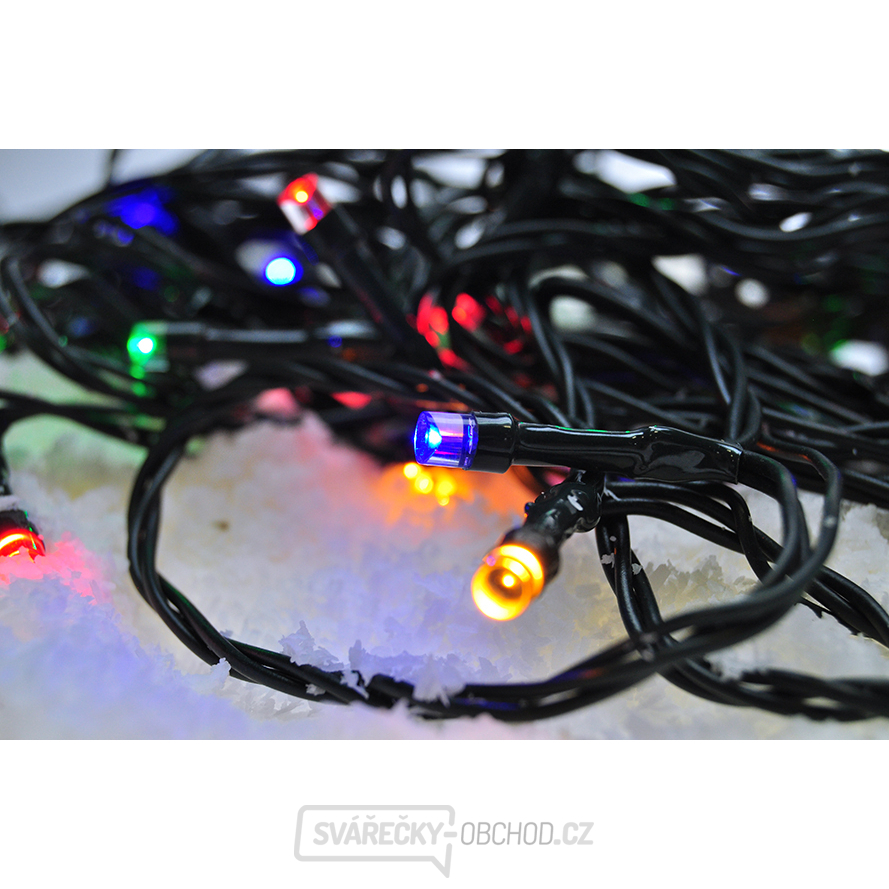 Solight LED venkovní vánoční řetěz, 500 LED, 50m, přívod 5m, 8 funkcí, časovač, IP44, vícebarevný