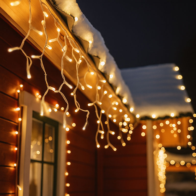 Solight LED vánoční závěs, rampouchy, 360 LED, 9m x 0,7m, přívod 6m, venkovní, teplé bílé světlo 1V401-WW
