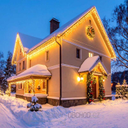 Solight LED vánoční závěs, rampouchy, 360 LED, 9m x 0,7m, přívod 6m, venkovní, teplé bílé světlo Náhled