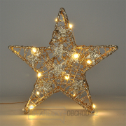 Solight vánoční hvězda glitter, zlatá, kovová, 14x LED, 2x AA Náhled
