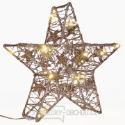 Solight vánoční hvězda glitter, zlatá, kovová, 14x LED, 2x AA gallery main image