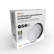 Solight LED venkovní osvětlení se senzorem a nastavitelnou CCT, 18W, 1350lm, 22cm, 2v1 - bílý a černý kryt náhled