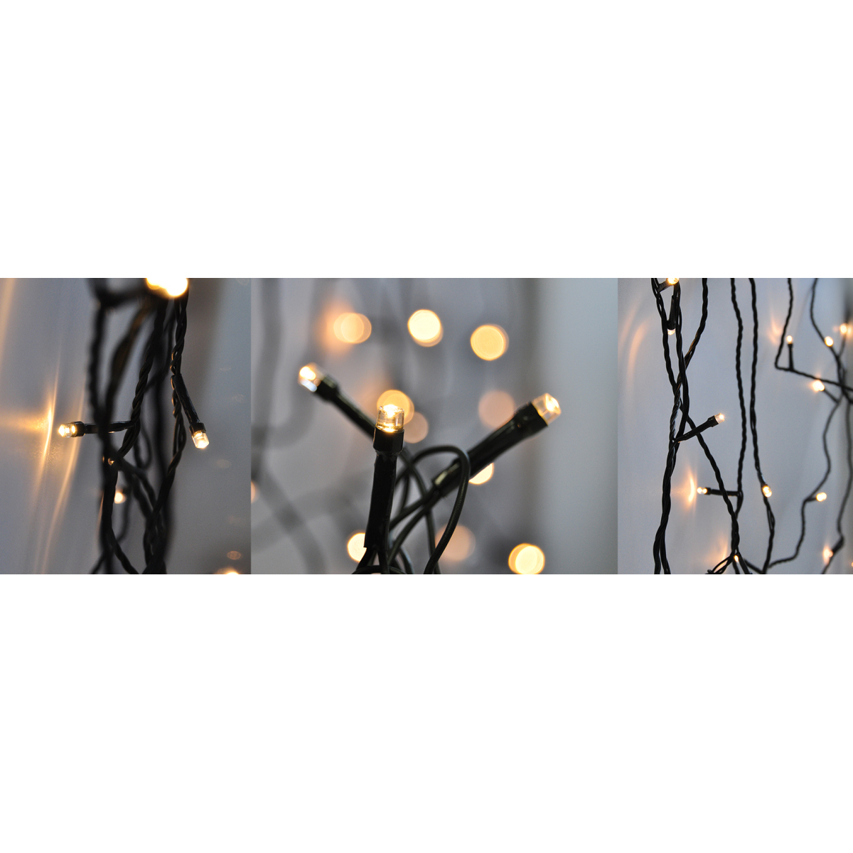 Solight LED venkovní vánoční řetěz, 400 LED, 20m, přívod 5m, 8 funkcí, IP44, teplá bílá Náhled
