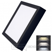 Solight LED mini panel CCT, přisazený, 24W, 1800lm, 3000K, 4000K, 6000K, čtvercový, černá barva gallery main image