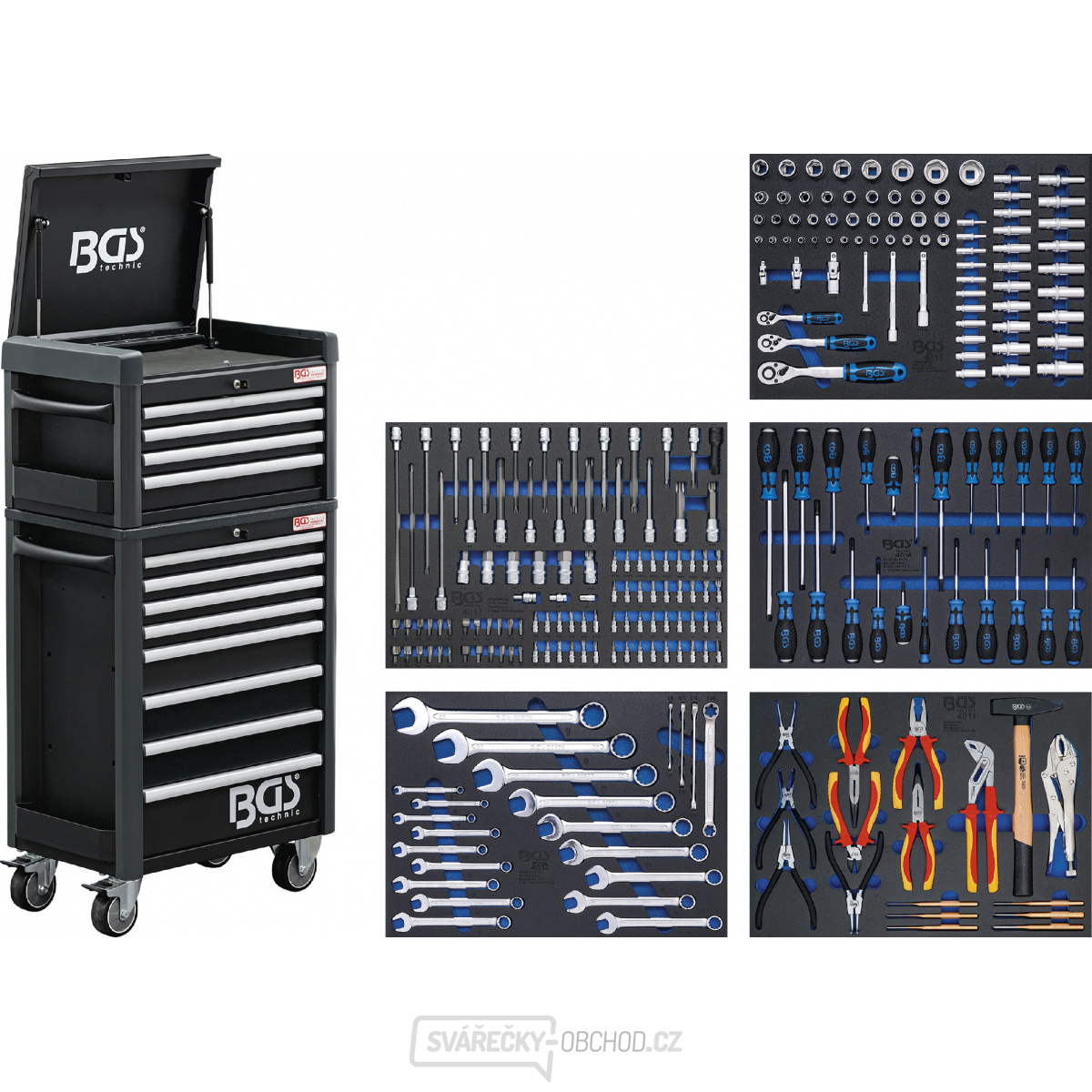 BGS 4088, Dílenský vozík Profi Standard Maxi | 12 zásuvek | s 263 nástroji
