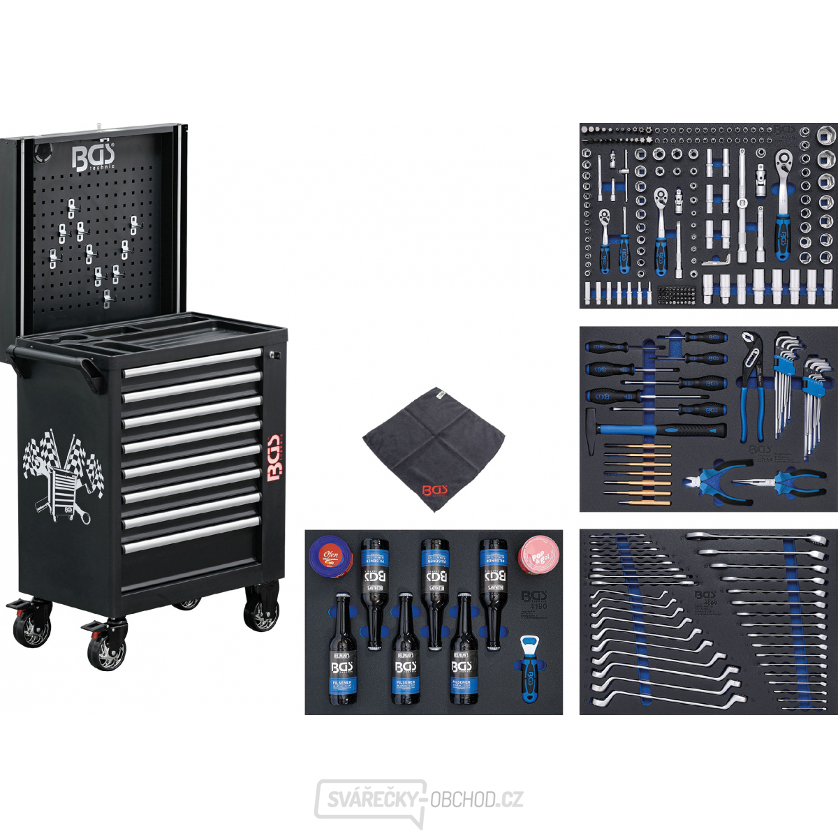 BGS 4106, Dílenský vozík | 8 zásuvek | se 263 nástroji