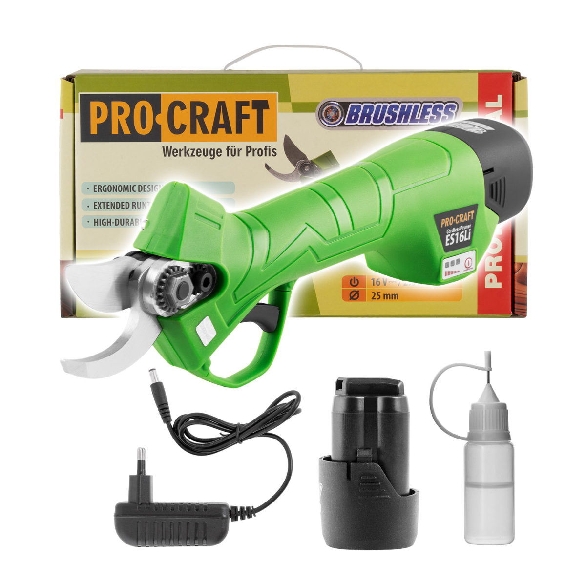 Levně Aku nůžky na větve Procraft ES16Li1B | ES16Li1B ES16Li1B