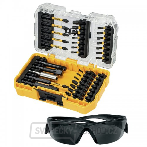 38dílná sada bitů a pracovních brýlí DeWALT DT70733T