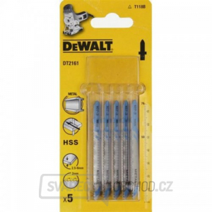 Pilový plátek na silný kov 2,5-6mm přímý řez pro přímočaré pily 76mm 5ks DeWALT DT2161 Pilový plátek na silný kov 2,5-6mm přímý řez pro přímočaré pily 76mm 5ks DeWALT DT2161 gallery main image