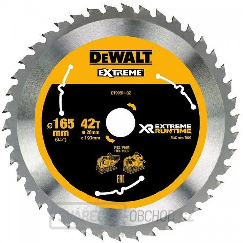 Pilový kotouč 165x20mm, 42 zubů DeWALT FLEXVOLT DT99561