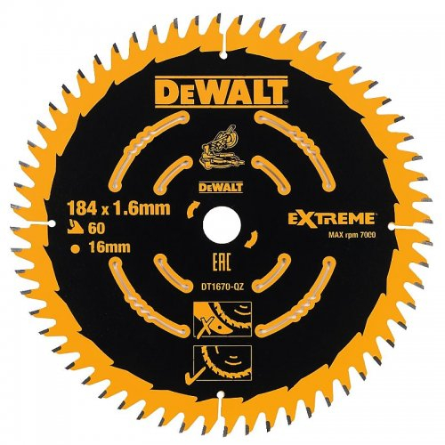 Levně Pilový kotouč 184x16mm 60z ABT +7° DeWALT DT1670 DT1670