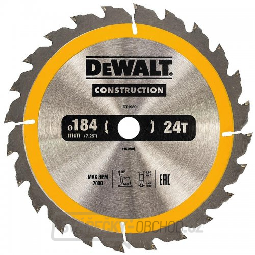 Pilový kotouč 184x16mm 24z DeWALT DT1939