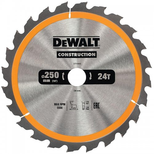 Levně Pilový kotouč 250x30mm 24z ATB 10° DeWALT DT1956 DT1956