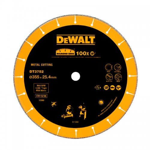 Levně Dia kotouč do rozbrušovačky D28710/D28715 na kov, beton a profily 355x25,4mm DeWALT DT3752 DT3752