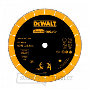 Dia kotouč do rozbrušovačky D28710/D28715 na kov, beton a profily 355x25,4mm DeWALT DT3752 Dia kotouč do rozbrušovačky D28710/D28715 na kov, beton a profily 355x25,4mm DeWALT DT3752 gallery main image