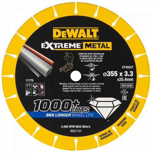 Levně Diamantový kotouč EXTREME METAL 355mm DeWALT DT40257 DT40257
