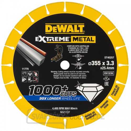 Diamantový kotouč EXTREME METAL 355mm DeWALT DT40257