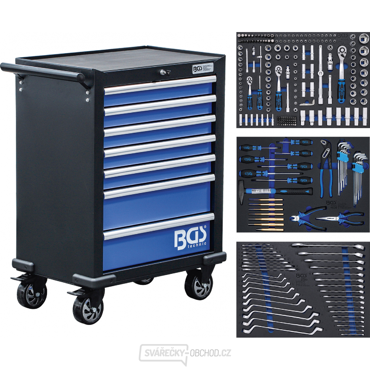 BGS 4207, Dílenský vozík | 7 zásuvek | se 263 nástroji