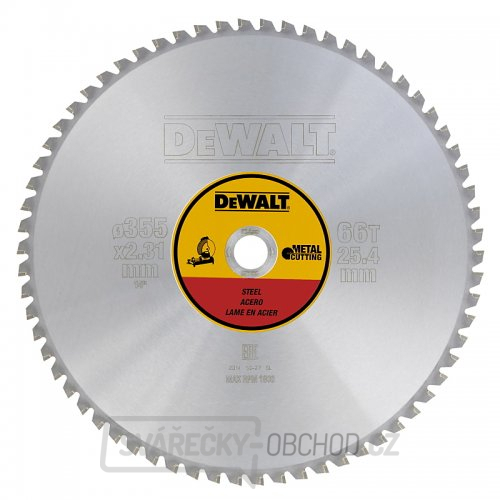 Pilový kotouč pro řezání kovu 355x25,4mm 66z EXTREME DeWALT DT1926 Pilový kotouč pro řezání kovu 355x25,4mm 66z EXTREME DeWALT DT1926 gallery main image