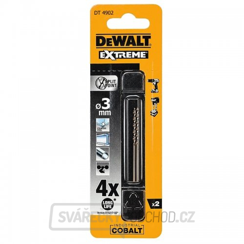 Vrták do kovu HSS-E COBALT 3,0x61mm (2ks) DeWALT DT4902