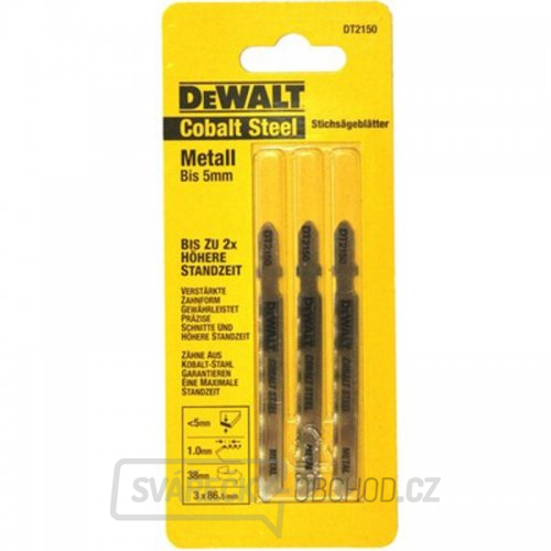 Pilový plátek Extreme na kovy do 3mm pro přímočaré pily 86mm 3ks DeWALT DT2150 Pilový plátek Extreme na kovy do 3mm pro přímočaré pily 86mm 3ks DeWALT DT2150 gallery main image