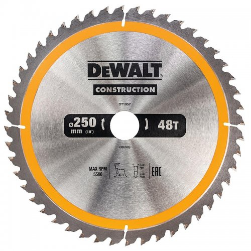 Levně Pilový kotouč 250x30mm 48z ATB 10° DeWALT DT1957 DT1957
