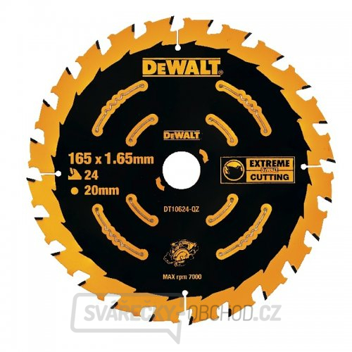 Pilový kotouč 165x20mm, 24 zubů pro aku pily DeWALT DT10624