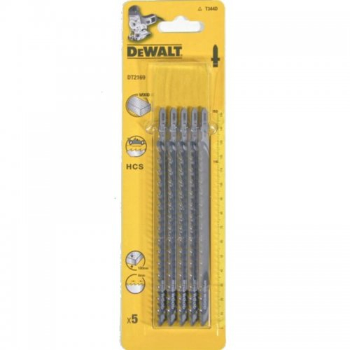 Levně Pilový plátek na dřevo do 100mm přímý řez pro přímočaré pily 152mm 5ks DeWALT DT2169 DT2169