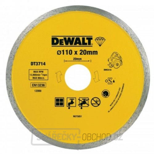 Dia kotouč pro řezačku obkladů DWC410 na řezání dlaždic 110x20mm DeWALT DT3714