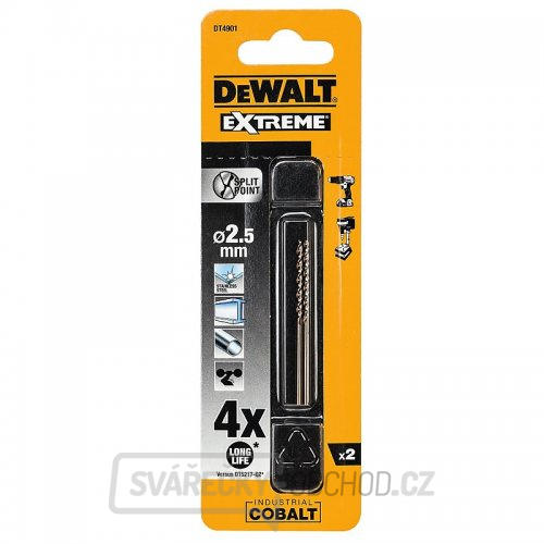 Vrták do kovu HSS-E COBALT 2,5x57mm (2ks) DeWALT DT4901