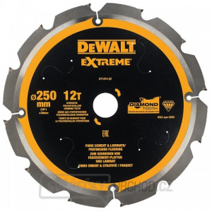 Pilový kotouč pro cementovláknité desky a laminát 250x30mm 12z DeWALT DT1474