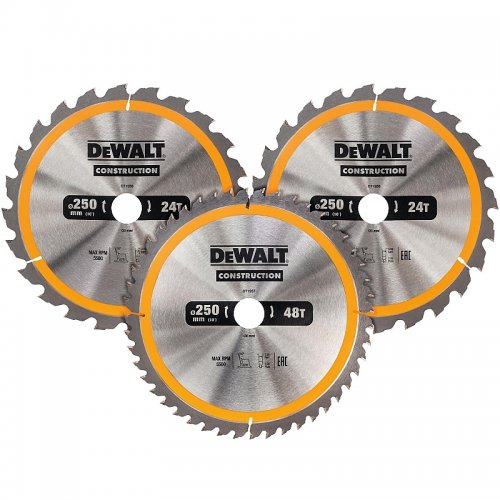 Levně Sada 3ks pilových kotoučů 250x30mm (2xDT1956, 1xDT1957) DeWALT DT1963 DT1963