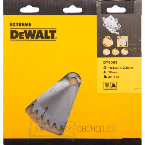 Pilový kotouč 184x16mm 40z ATB 10° DeWALT DT4063