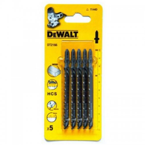 Levně Pilový plátek na dřevo do 60mm rychlý řez pro přímočaré pily 100mm 5ks DeWALT DT2166 DT2166