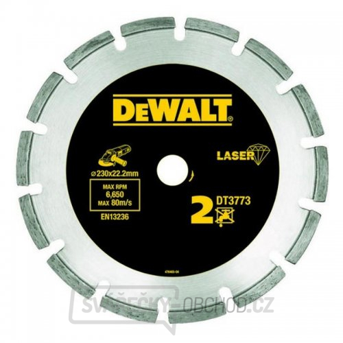 Dia kotouč Laser 2 na abrazivní materiály a beton 230x22,2mm DeWALT DT3773 Dia kotouč Laser 2 na abrazivní materiály a beton 230x22,2mm DeWALT DT3773 gallery main image