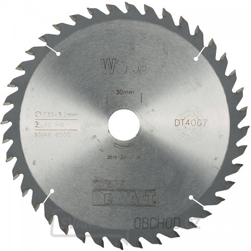 Pilový kotouč 235x30mm 40z ATB 10° DeWALT DT4067 Pilový kotouč 235x30mm 40z ATB 10° DeWALT DT4067 gallery main image