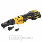 Aku ráčna s 1/4’’+ 3/8” čtvercovou výměnnou hlavou a s 1/4” Hex výměnnou hlavou 12V 2x3,0Ah DeWALT DCF500L2G Náhled