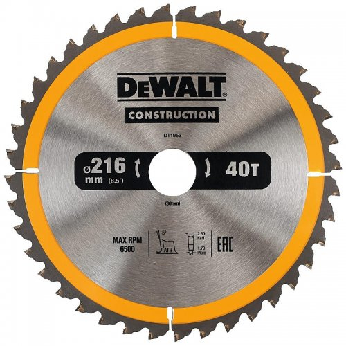 Levně Pilový kotouč 216x30mm 40z ATB 5° DeWALT DT1953 DT1953
