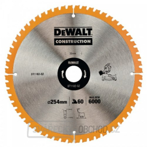 Pilový kotouč 254x30mm 60z ATB 7° DeWALT DT1182