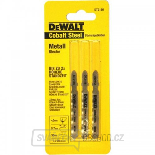 Pilový plátek Extreme na plechy do 2,5mm pro přímočaré pily 76mm 3ks DeWALT DT2156 Pilový plátek Extreme na plechy do 2,5mm pro přímočaré pily 76mm 3ks DeWALT DT2156 gallery main image