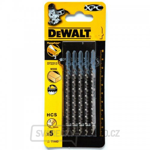 Pilový plátek na dřevo a plasty do 60mm rychlý řez pro přímočaré pily 100mm 5ks DeWALT DT2213