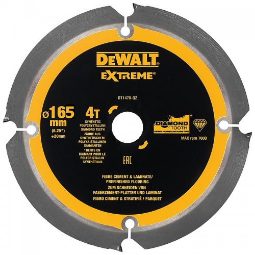 Levně Pilový kotouč pro cementovláknité desky a laminát 165x20mm 4z DeWALT DT1471 DT1471