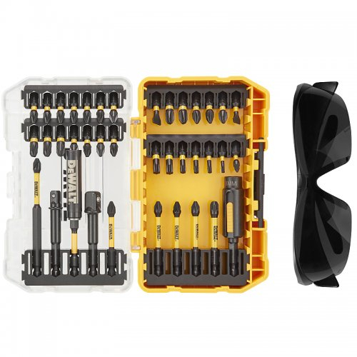 Levně 38dílná sada bitů a pracovních brýlí DeWALT DT70740T DT70740T