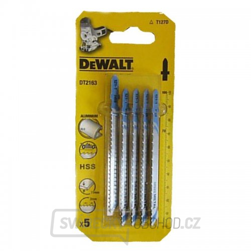 Pilový plátek na kov a plasty do 30mm přímý řez pro přímočaré pily 100mm 5ks DeWALT DT2163 Pilový plátek na kov a plasty do 30mm přímý řez pro přímočaré pily 100mm 5ks DeWALT DT2163 gallery main image